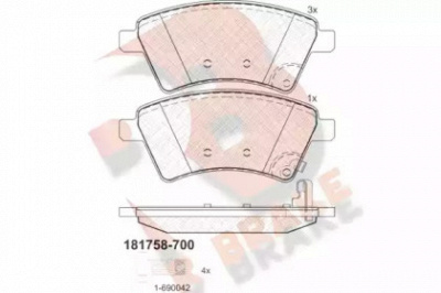 R BRAKE rb1758700 -  Комплект тормозных колодок, дисковый тормоз